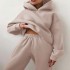 2024 Autumn Amazon Cross border Women's Clothing Solid Color Hoodie Pants Street Fashion Casual Set