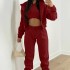 Euro American 2024 Cross border New Women's Clothing AliExpress Solid Color Simple Hoodie Sports and Leisure Pants 3-Piece Set