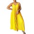 Amazon Cross border Women's Wear 2024 Summer New Style Strap Fold Sexy Fashion A-line Skirt Long Skirt African Dress