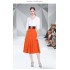 Real time stock 2022 new product small fresh white shirt+orange patchwork skirt two-piece set