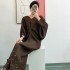 Bat Sleeve Tassel Burnt Flower Long Dress for Women 2023 Summer New Style Fat MM Look Thin V-neck One Step Long Dress