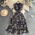 French retro style floral dress for women in summer, sleeveless V-neck, niche, high-end, chic, light luxury temperament, long skirt