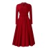 D454 Amazon Foreign Trade Women's Clothing New Fashion High Collar Elegant Nail Bead Grand Swing Dress Waist African Dress