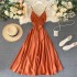 Chic gentle style long skirt children's summer dress 2020 new goddess heart machine backless lace up waist strap dress