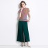 Miyake T-shirt new high-end pleated casual print niche loose and versatile wide leg pants