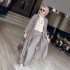 Cross border spot women's clothing 2024 spring/summer new fashion loose long cardigan casual wide leg pants two-piece set