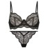 Cross mirror super thin sexy lace lingerie bra thong perspective temptation French bra set big chest looks small