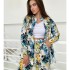 European and American spot 2024 new fashionable printed plus size loose top, high waist wide leg pants, women's casual set