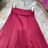 Design a pleated midi skirt with a high waist, retro and fashionable design. The side pockets have a hanging effect and the skirt is a large swing. A2 # 8751