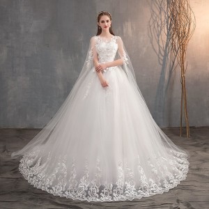 Main wedding dress 2024 new bride AliExpress fugitive princess small, long, trailing French foreign trade eBay wedding dress