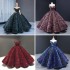 European and American foreign trade bride wedding dress, women's 2024 color changing sequin dance performance dress, one shoulder fluffy skirt, adult