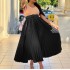 D293P with waist belt, new European and American women's clothing, high waist, large skirt, medium length pleated temperament, hanging feeling, foreign trade skirt