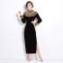 2024 autumn and winter plus size women's clothing new product temperament velvet western-style goddess style French dress