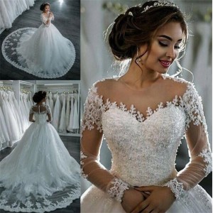 2024 New Summer One Shoulder V-neck Lace Mid Waist Large Tail African Stand Neck White Adult Wedding Dress