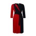 D396 African plus size women's clothing 2023 new fashionable temperament color blocking strap pleated skirt elegant foreign trade dress