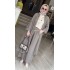 Cross border spot women's clothing 2024 spring/summer new fashion loose long cardigan casual wide leg pants two-piece set