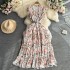 French retro style floral dress for women in summer, sleeveless V-neck, niche, high-end, chic, light luxury temperament, long skirt