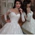 European and American cross-border plus size wedding dress 2024 new long tailed mid waist backless dreamy long sleeved wedding dress in stock overseas warehouse