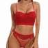 Cross border European and American sexy lace ultra-thin perspective seductive mesh bone suit T pants bra set women's underwear vest