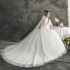 Main Wedding Dress 2024 New Bridal Long Sleeve Spring High Waist Tail Young Look Thin and Tall Wedding Dress One Piece Hair Replacement