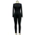 Cross border foreign trade new women's jumpsuit, European and American style slim fit sexy long sleeved jumpsuit