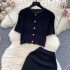 Early Spring Korean Style Dress Set 2024 New Knitted Cardigan Short Versatile High Waist Half Skirt Two Piece Set Skirt