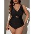 New sexy one-piece one-piece swimsuit from Europe and America, multi-color solid color cross-border Amazon hot item, plus size swimsuit, knitted