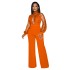 X6053 Cross border AliExpress Amazon Europe and America Fashion Women's Wear Hollow Perspective Long Sleeve Pants with Strap Up jumpsuit