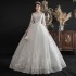 Main Wedding Dress 2024 Spring New One Shoulder Dreamy Slimming Mid Sleeve Lace Bridal Quidditch Large Size Wedding Dress