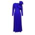 AM030116 long sleeved plus size women's pleated skirt long robe women's elegant party party dress dresses