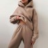 2024 Autumn Amazon Cross border Women's Clothing Solid Color Hoodie Pants Street Fashion Casual Set