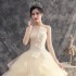 Main wedding dress bride 2024 new champagne color plus size forest series super fairy small temperament dream travel photography wedding dress autumn