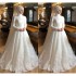 Muslim Wedding Dress Middle East Independent Station 2024 New Bridal Wedding Long Sleeve White Elegant and Atmospheric Foreign Trade Wedding Dress