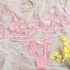 European and American Amazon Sex Set Women's Small Fresh Flower Embroidery Stickers Mesh Sexy Bra Manufacturer Direct Sales