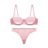 Color blocking splicing anti convex point ultra-thin breathable underwear French bra lace with steel ring, big chest display, small charm set