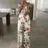 AliExpress Cross border 2024 European and American Women's Fashion One Shoulder Printed Temperament Comfortable and Casual High Waist jumpsuit for Women