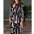 Spot European and American foreign trade 2024 spring/summer fashionable high-end geometric figure elegant temperament women's long dress