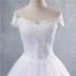 European Station White Wedding Dress Middle East Cross border Lace Decal Ball One shoulder Bridal Dress Mid waist Strap Wedding Dress