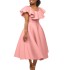 D367 European and American women's clothing independent station summer fashion temperament ruffled hem large skirt banquet dress cross-border dress