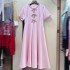 High end elegant heavy industry diamond bow short sleeved dress long skirt birthday party dress A1 # 8681