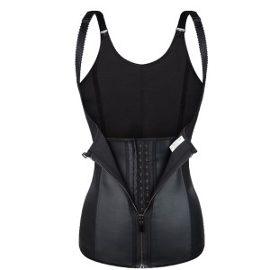 Latex Vest Cross border Amazon Smooth Rubber Waist with Waist and Waist, Zipper Latex Tank Top, Inner Buckle Shapewear