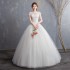 2024 new wedding dress, shoulder to shoulder bride's wedding, Korean version three-dimensional flower slimming wedding dress princess