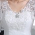 Wedding Dress 2024 Winter Spring and Autumn New Style, Fat and Skinny Look with Medium Sleeves, Lace Large Size, Simple One Word Shoulder Alignment, Slim Look