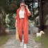 European and American Foreign Trade Spot Women's Set 2024 Spring/Summer New Fashion Loose Long Sleeve Shirt Strap Casual Nine Leg Pants