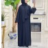 Spot Middle East Dubai 2024 Solid Color Abaya Prayer Headscarf Robe Clothing Zipper Women's Long Dress