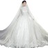 Long sleeved French light main wedding dress 2024 new summer bride wedding temperament dreamy palace starry sky trailing wedding dress