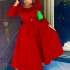 D467 Amazon Cross border Women's Winter New Fashion Bubble Sleeve Large Banquet Party Dress Foreign Trade Dress