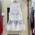 Vietnamese fashionable high-end niche lace patchwork vest dress+lace vest 2-piece set A2 # 8682