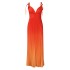 D403 Amazon Ebay Cross border Summer Strap, Bareback, Sexy Strap, Gradient Color Long Dress, Foreign Trade Dress