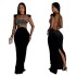 C6823 Cross border AliExpress Amazon European and American Fashion Women's Solid Color Mesh Hot Diamond Long Sleeve Long Skirt Dress